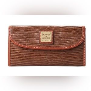 Dooney & Bourke Lizard Embossed Continental Clutch Chestnut